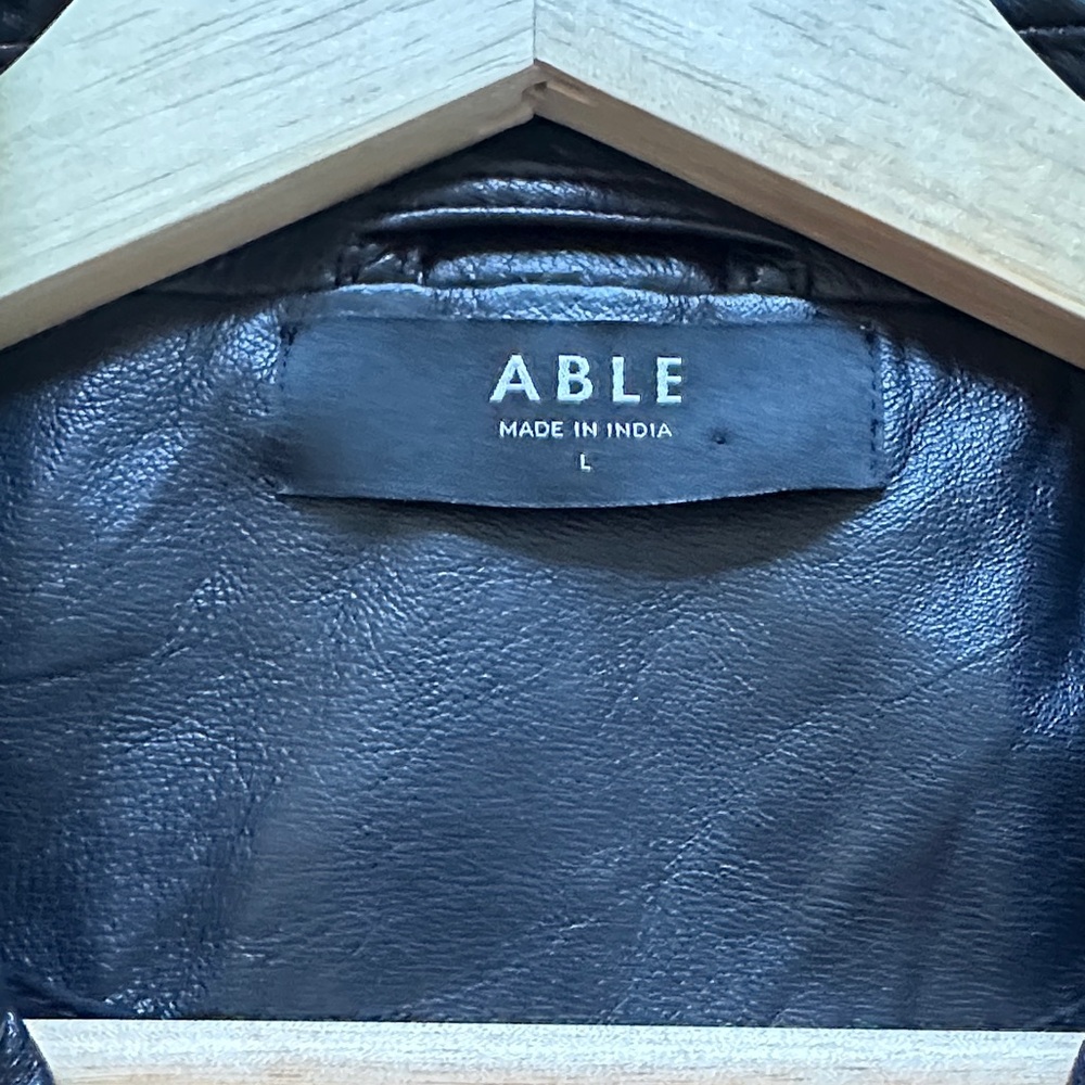 Able Black Leather Jacket - image 2